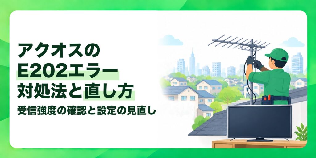 アクオスのE202エラー対処法と直し方 受信強度の確認と設定の見直し