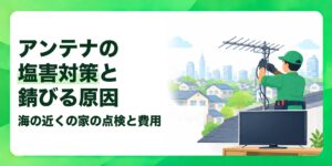 アンテナの塩害対策と錆びる原因 海の近くの家の点検と費用
