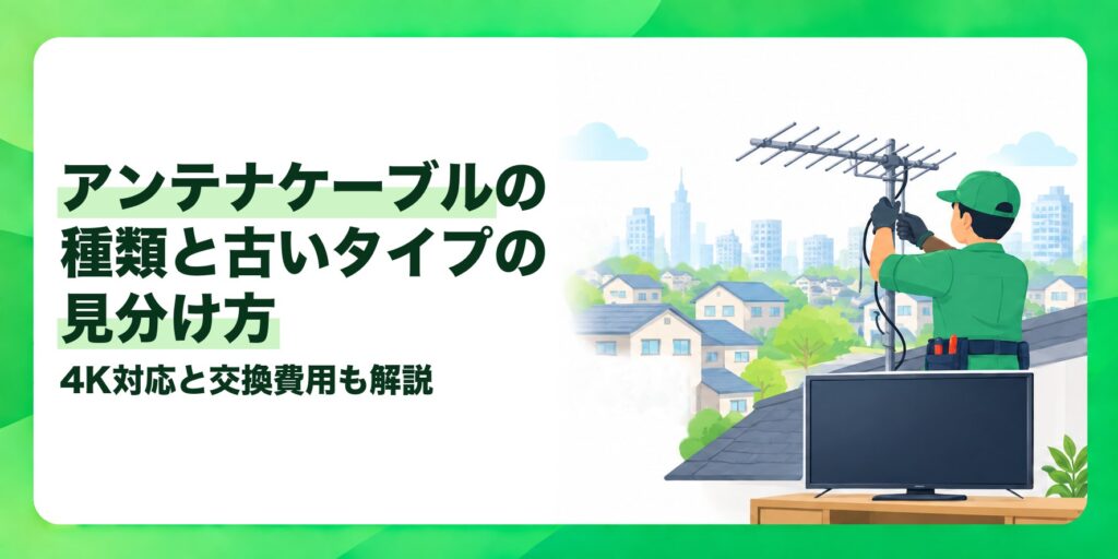 アンテナケーブルの種類と古いタイプの見分け方 4K対応と交換費用も解説