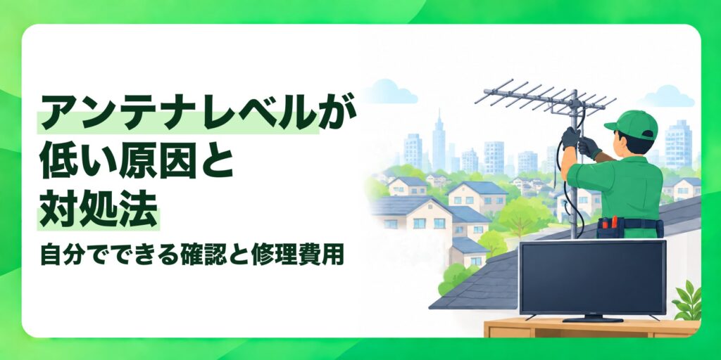 アンテナレベルが低い原因と対処法 自分でできる確認と修理費用