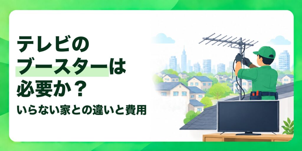 テレビのブースターは必要か？ いらない家との違いと費用