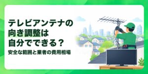 テレビアンテナの向き調整は自分でできる？ 安全な範囲と業者の費用相場