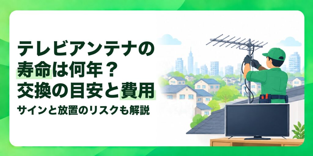 テレビアンテナの寿命は何年？交換の目安と費用 サインと放置のリスクも解説