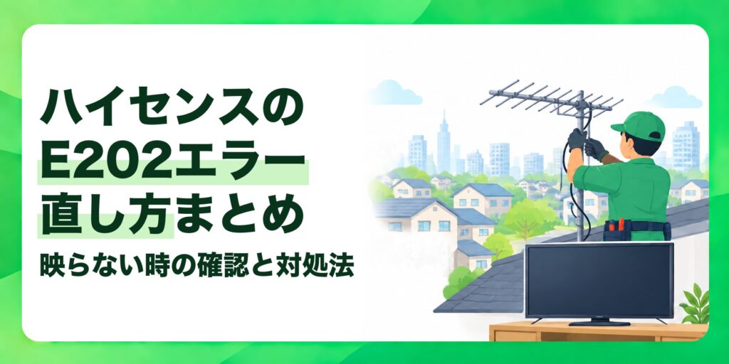 ハイセンスのE202エラー直し方まとめ 映らない時の確認と対処法