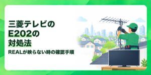 三菱テレビのE202の対処法 REALが映らない時の確認手順