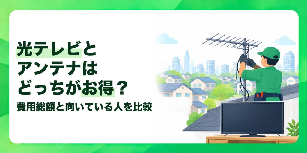 光テレビとアンテナはどっちがお得？ 費用総額と向いている人を比較