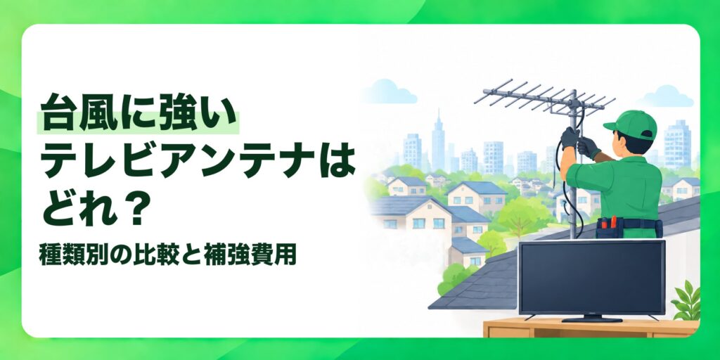 台風に強いテレビアンテナはどれ？ 種類別の比較と補強費用