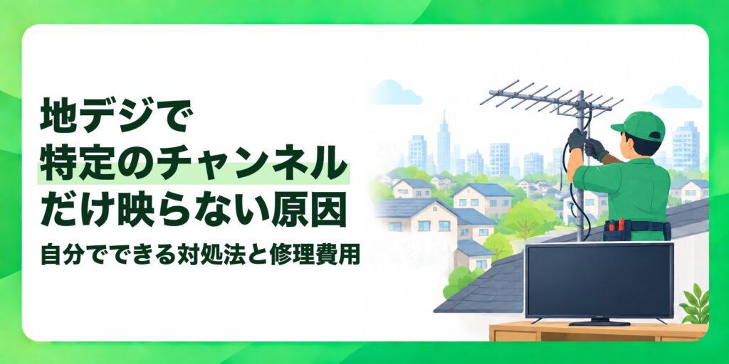 地デジで特定のチャンネルだけ映らない原因 自分でできる対処法と修理費用