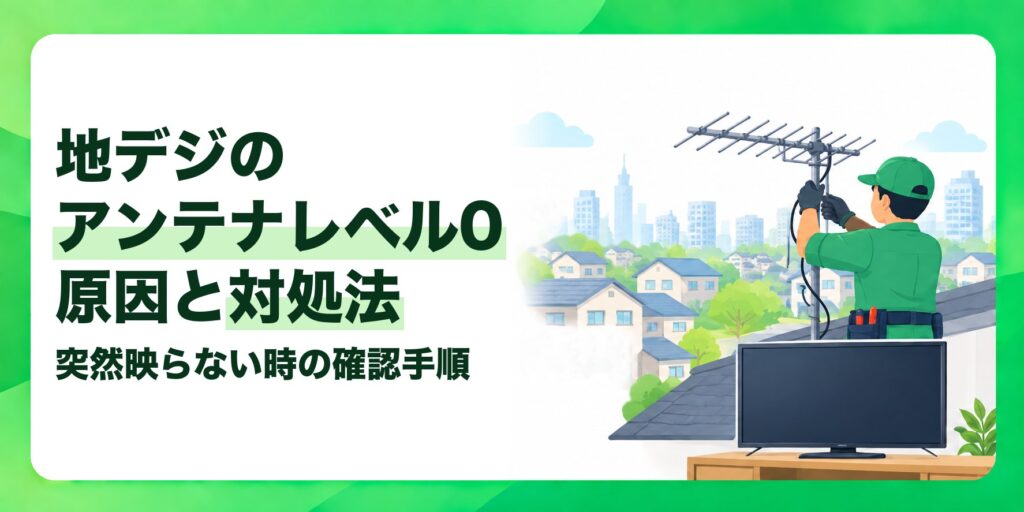 地デジのアンテナレベル0原因と対処法 突然映らない時の確認手順