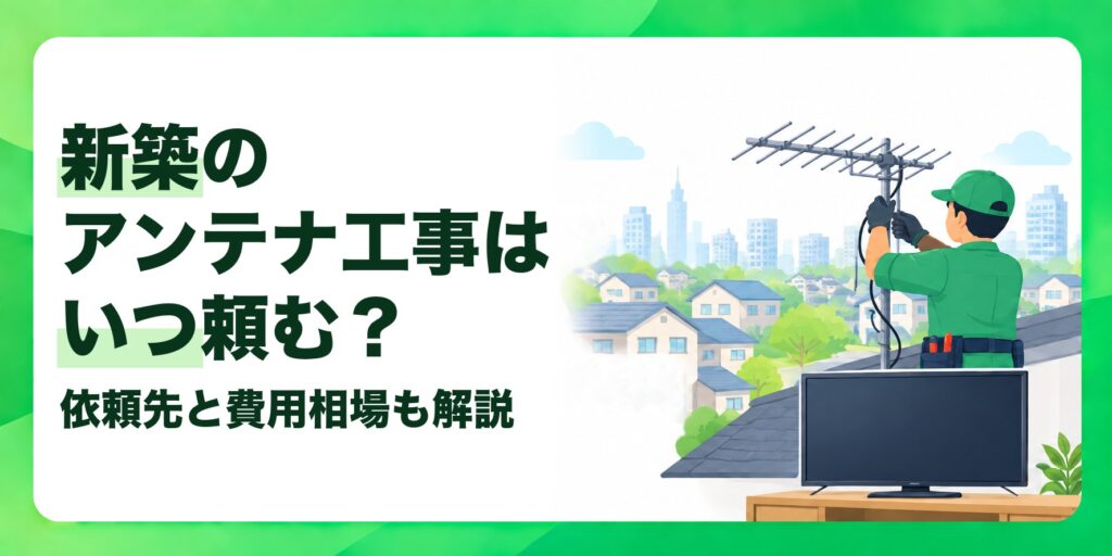新築のアンテナ工事はいつ頼む？ 依頼先と費用相場も解説